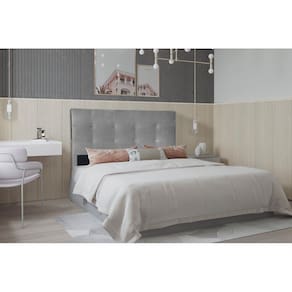 Cabeceira Solteiro 0,90m Berlim Suede Cinza Dal Poz Estofados