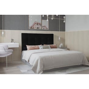 Cabeceira Casal 1,60m Berlim Suede Preto Dal Poz Estofados