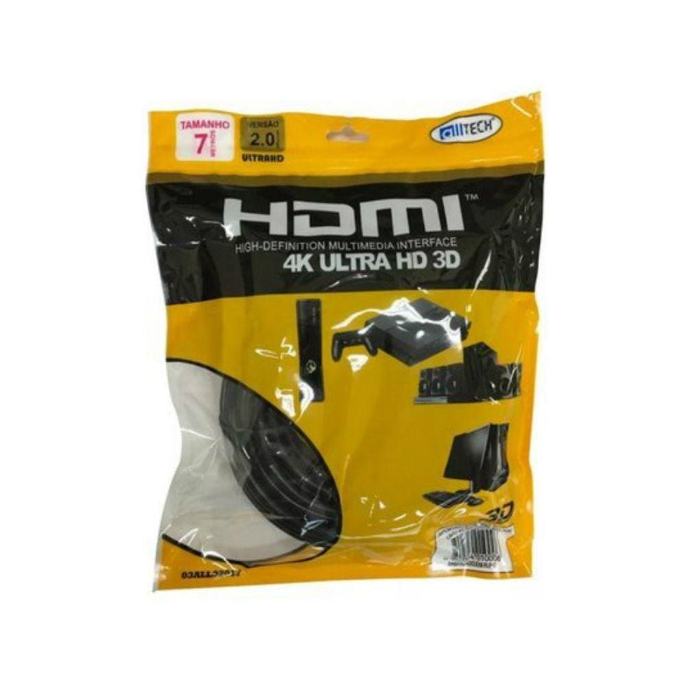 Cabo Hdmi 7 Metros 2.0 4k Ultra Hd 3d Alltech