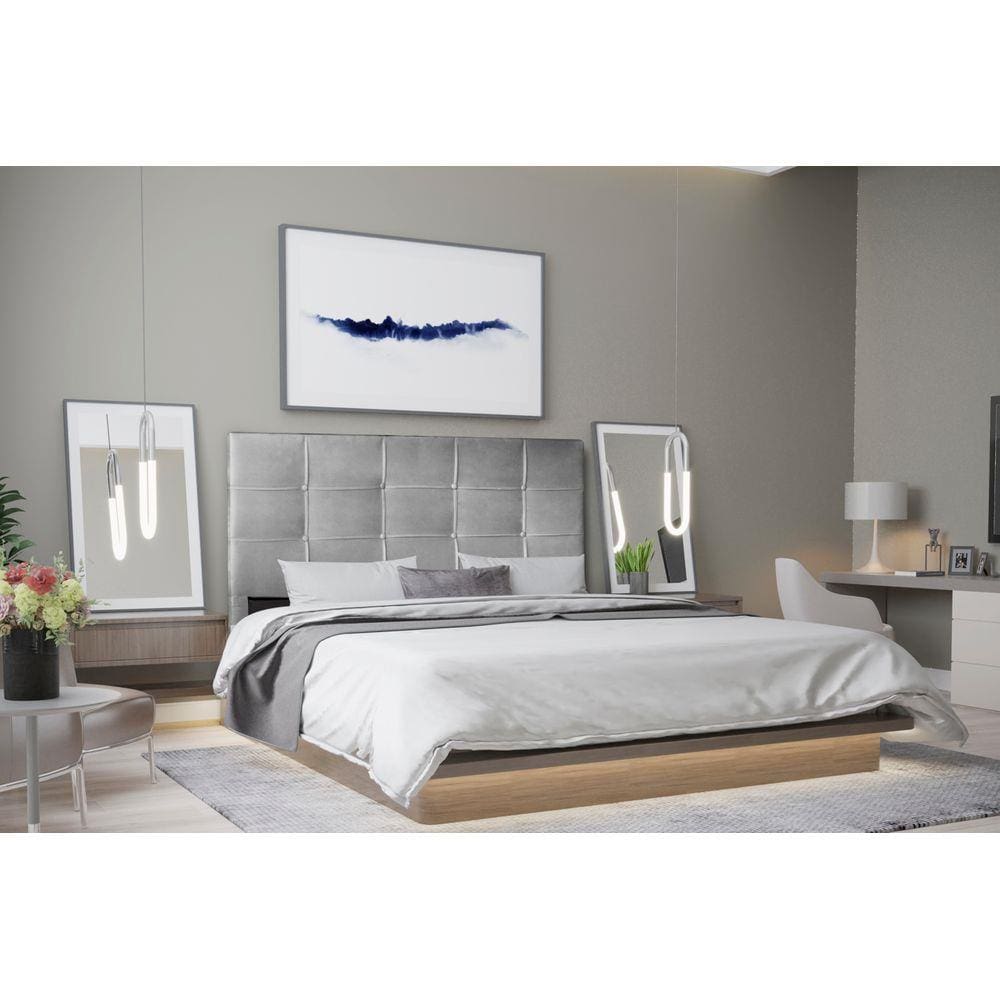 Cabeceira Solteiro 0,90m Roma Suede Cinza Dal Poz Estofados