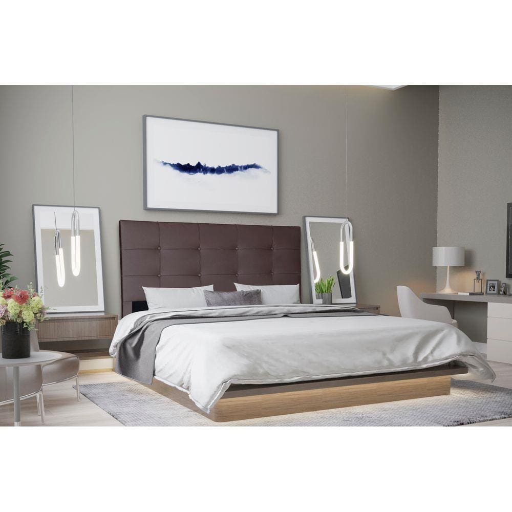 Cabeceira Casal 1,40m Roma Corino Marrom Dal Poz Estofados