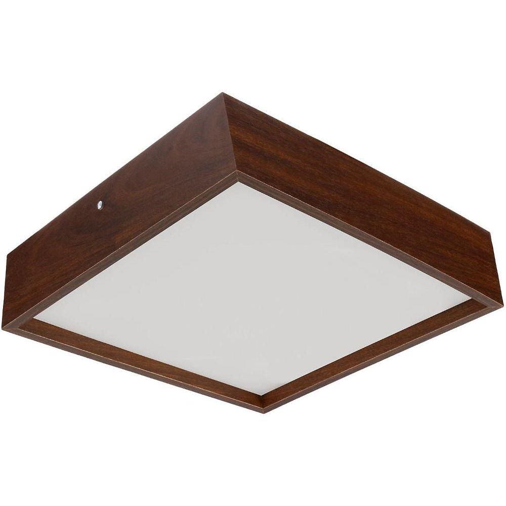 Plafon Wood Quadrado 30cm 2X E27 Malaga