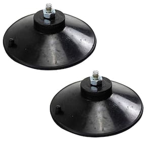 2 Ventosa de 90mm (9 cm) Em PVC Preto Com Parafuso e Porca