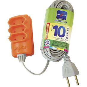 Extensão Daneva Sort Fio 2 x 0,75mm 10m 3 Tomadas