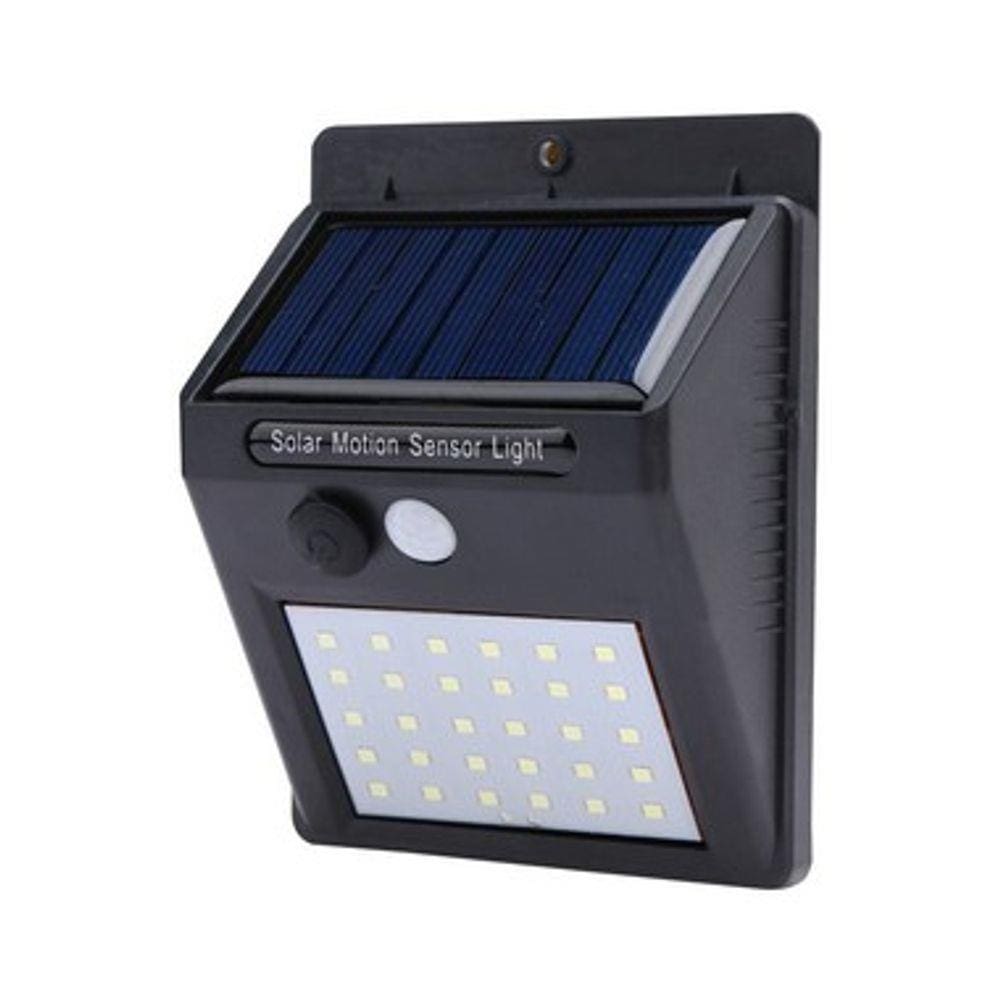 Luminária Solar de Parede 30 Leds Sensor de Movimento e Acendimento Automático