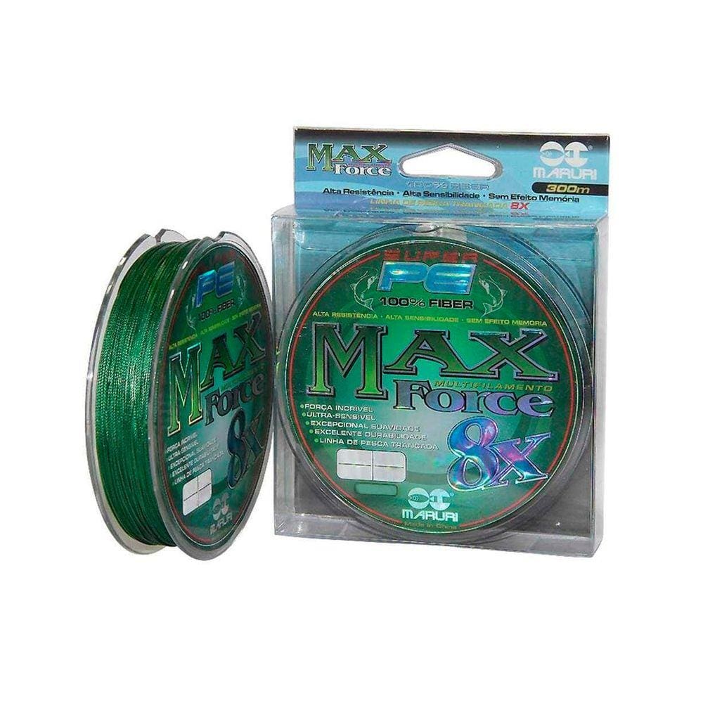 Linha de Pesca Multifilamento Max Force 8X Verde 0.24mm 300m