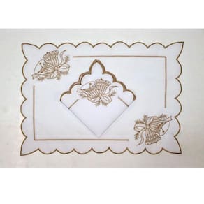 Lugar Americano Primor Bells 35cm x 50cm Argivai Branco 4 peças