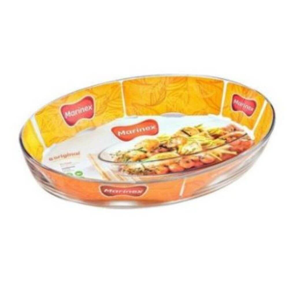 Assadeira Oval de Vidro Marinex 4L