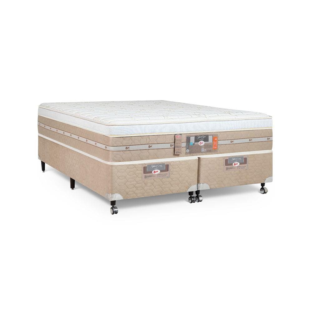 Cama Box + Colchão Castor  Queen Silver Star Air One Face Pocket 158x198x59cm