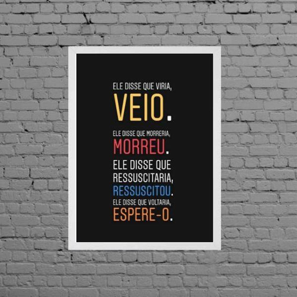 Quadro Decorativo Jesus Está Voltando 33x24cm