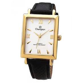 Relógio Champion Dourado Pulseira De Couro Feminino Ch20208J