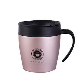 Caneca Térmica Aço Inox 350 Ml Com Tampa E Colher Cor Rose