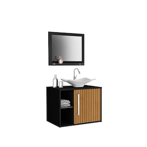 Conj Gabinete Baden Bechara Preto Ripado 2075576 Banheiro