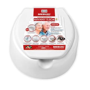 Assento Vaso Elevado Alto 13,5 Idoso Pós Cirurgia Com Tampa
