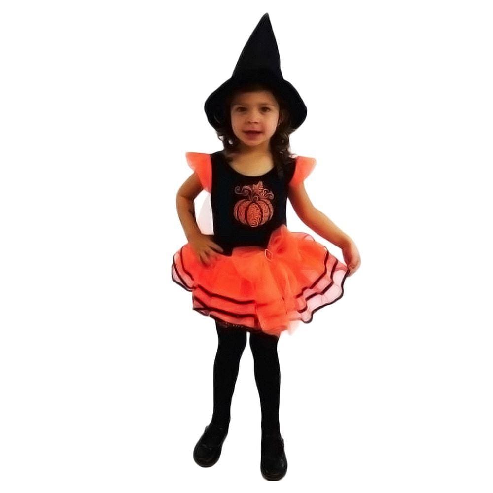 Fantasia Bruxinha Abóbora Infantil Halloween
