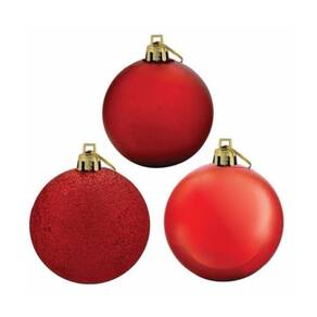 Bola de Natal Kit Vermelho Misto 8cm - 6 Und.