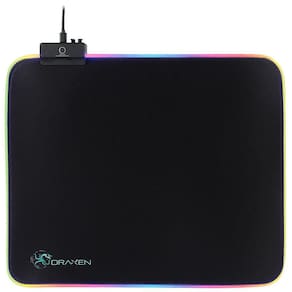 Mouse Pad Gamer Dn40 300X360X4Mm Preto Rgb Mode Draxen