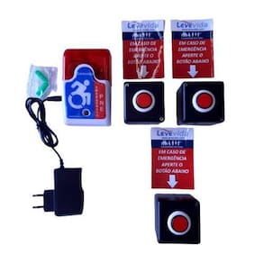 Alarme Audiovisual Para Banheiro Pne Sem Fio Com 3 Botoeira