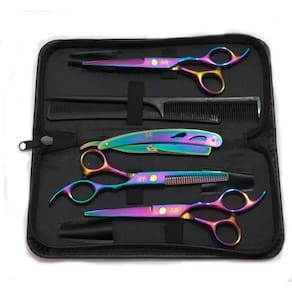Kit 3 Tesoura Fio Laser Fio Navalha Desfiadeira Furta Cor