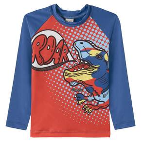Camiseta Praia Infantil Dino Roar Azul Pingo Lelê