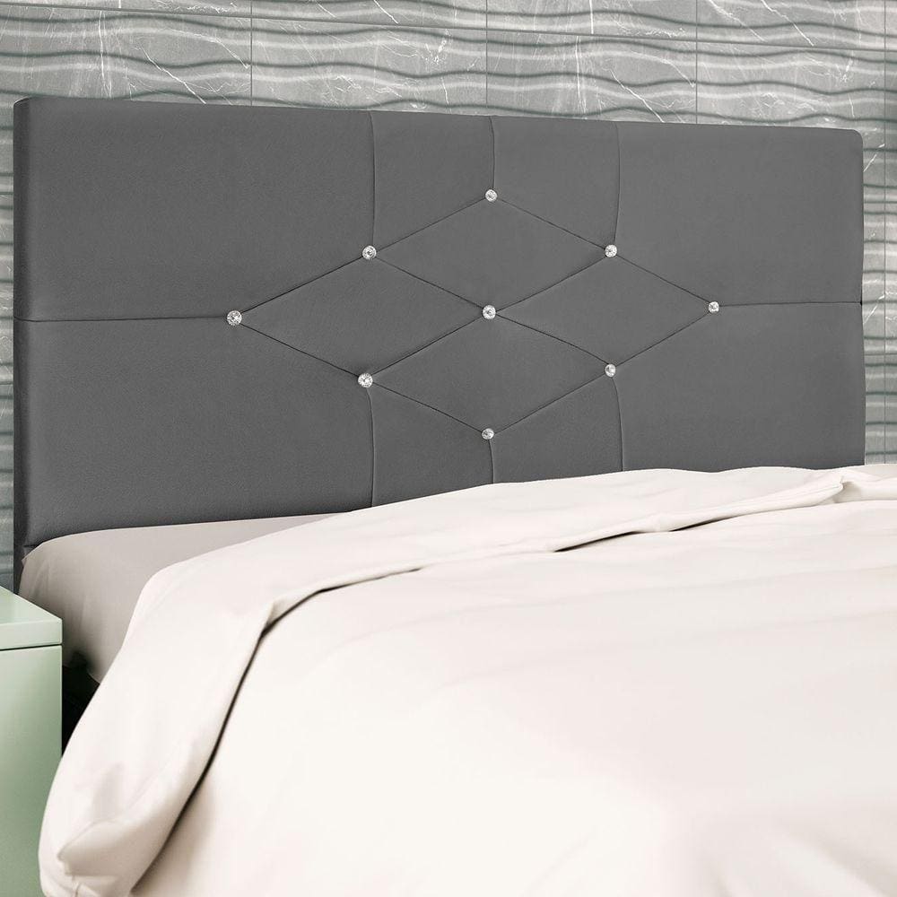 Cabeceira Casal Queen Jbe Camboriú Bege 164cm Box 158 Cinza