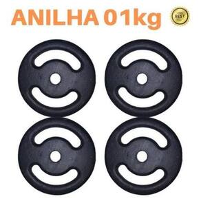 Kit 4 X Anilhas Super Premium De 1Kg Ferro Pintada
