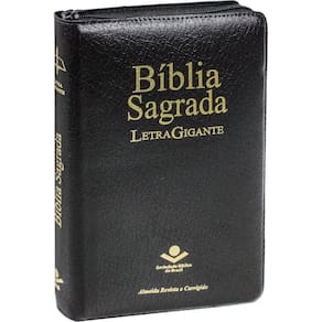 Bíblia Letra Gigante ziper preta