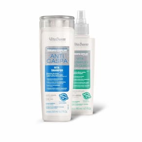 Kit Vita Derm Shampoo Anti Caspa E Tônico Anti Quedas