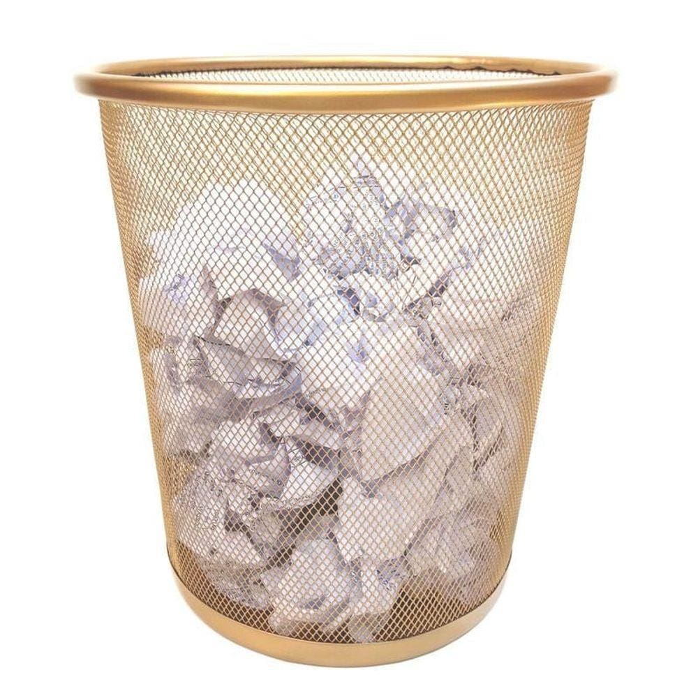 Cesto Lixeira Dourado 10L