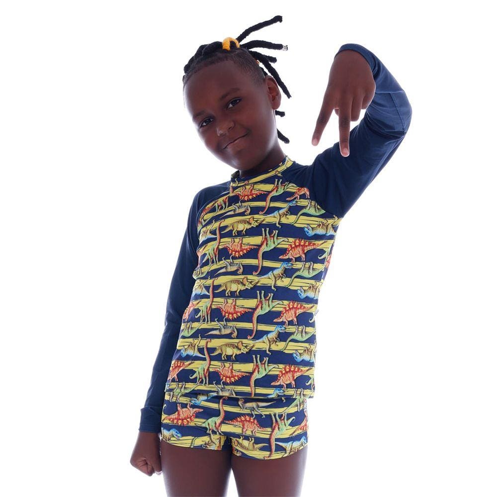 Conjunto Praia Infantil Dinossauros Marinho Cecí