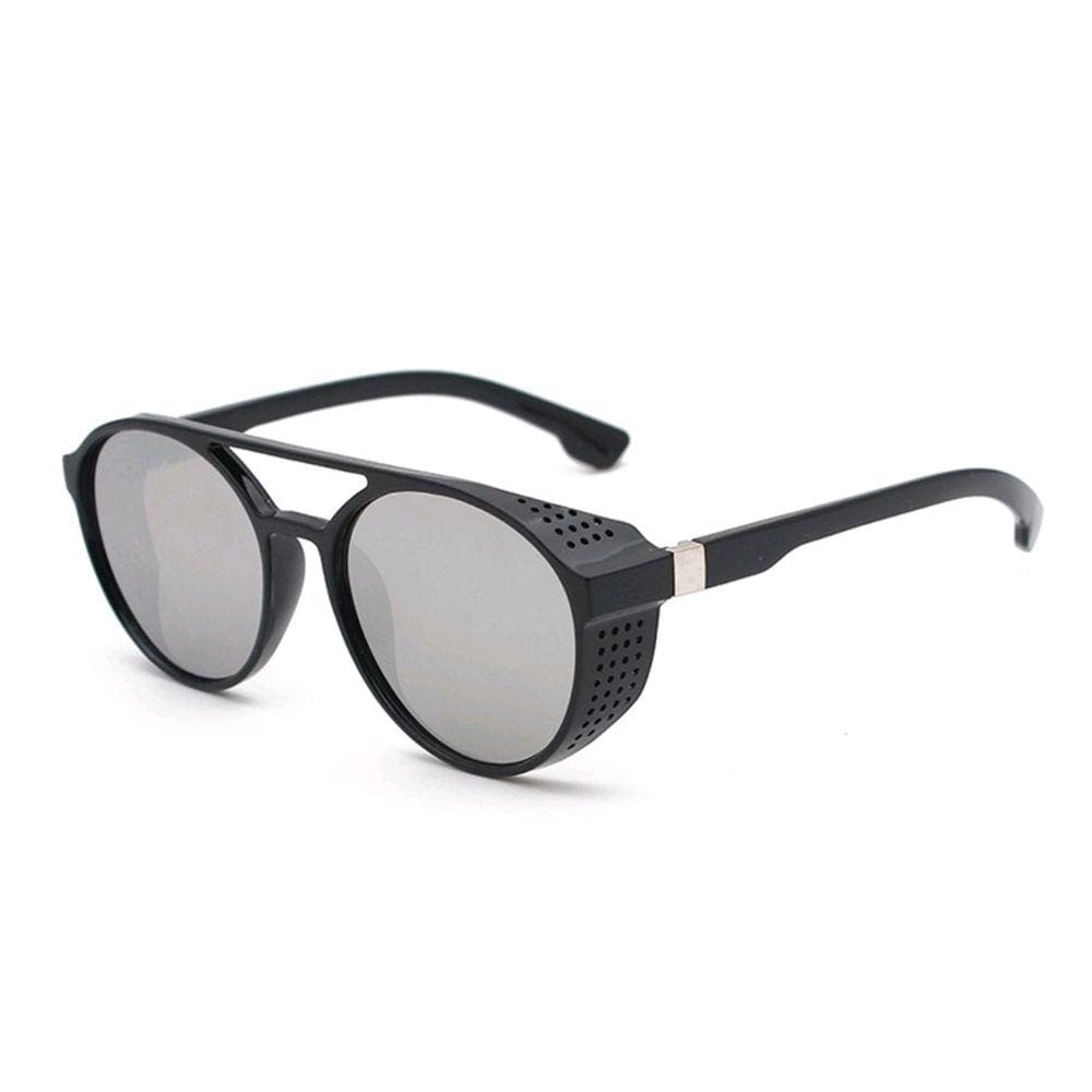 Óculos de Sol Masculino Retrô Redondo Proteção UV400 Com Case