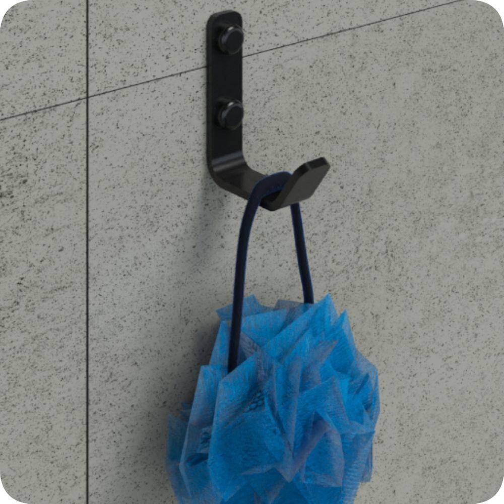 Kit 10 Cabides Gancho De Parede Preto Fosco Para Toalha Plus