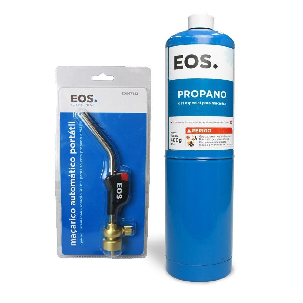 Kit Solda EOS Start para gás MAP/Propano EOS-TFT-22 | PROPANO 400g AZUL EOS-TFT-22 | PROPANO 400g AZUL