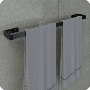 Porta Toalha De Banho Para Banheiro Preto Fosco Plus