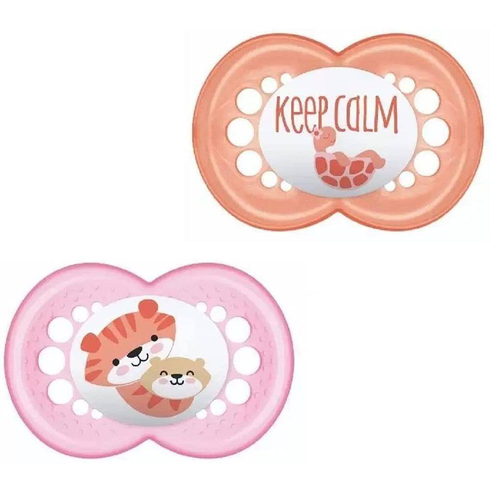 Chupeta Mam Sayings (6+ Meses Girls) - Embalagem Dupla, Mam, Rosa