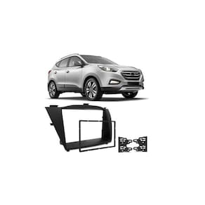 Moldura 2 Din Hyundai IX 35 2010 à 2018 - Preta