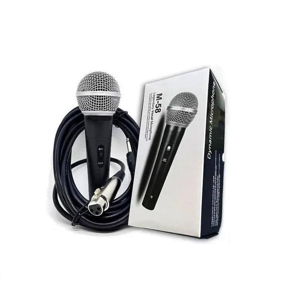 Microfone Profissional Com Cabo Sm-58 - Premium - Dynamic
