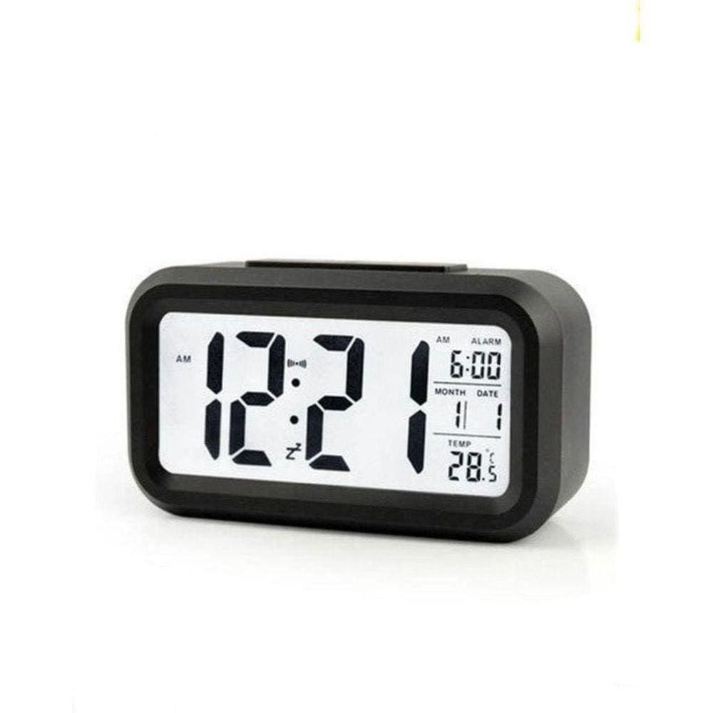 Relógio De Mesa Digital Portátil Preto