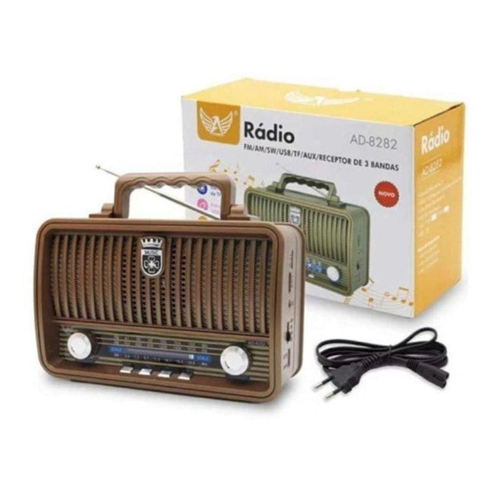 Rádio Am Fm Bluetooth Usb Retro Vintage Altomex Ad8282