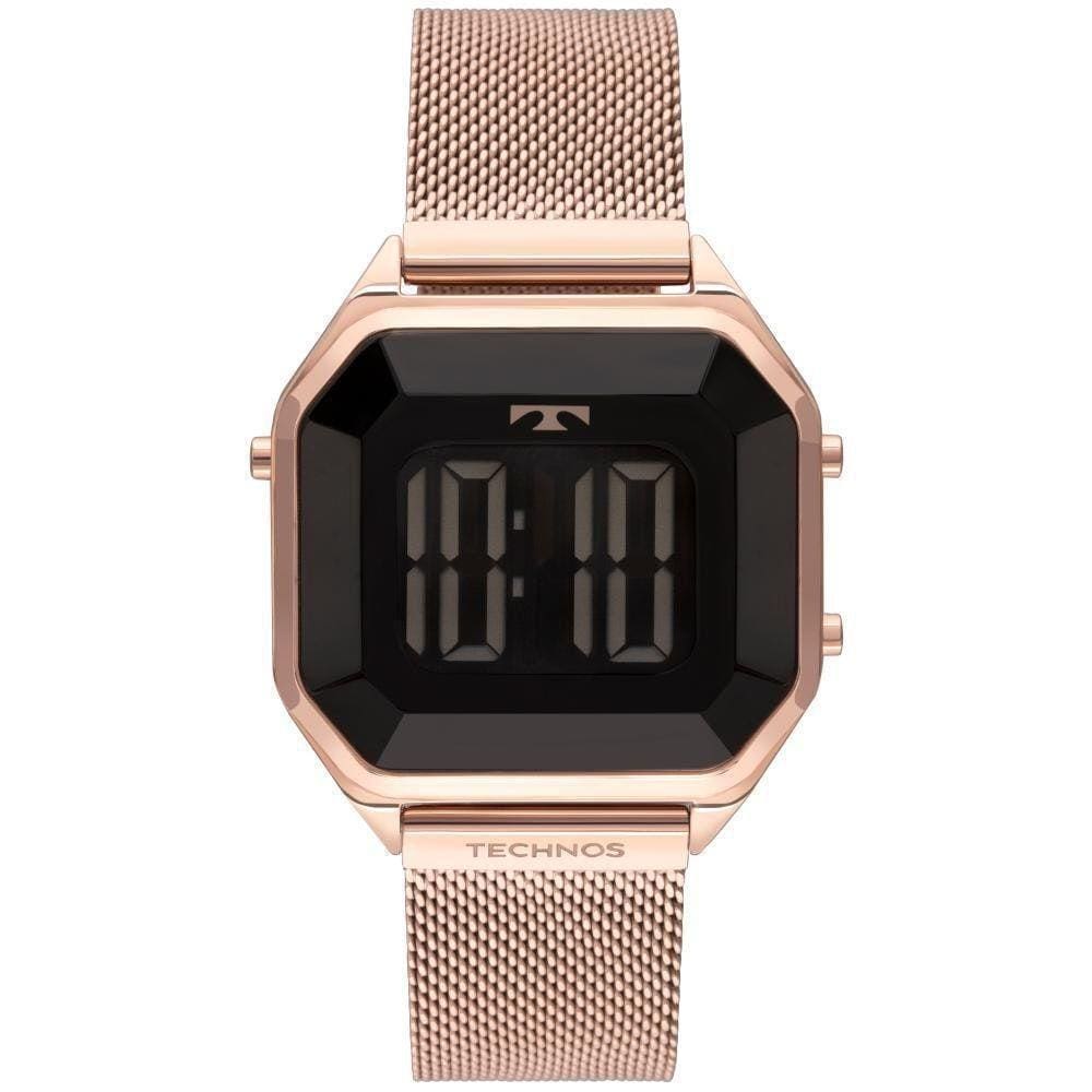 Relógio Feminino Technos Digital Rosé Quadrado Bj3851Ak4P