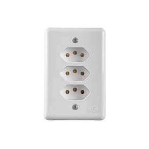 Conjunto Monobloco Tripla 3 Tomadas 10A 250V Linha Stylus