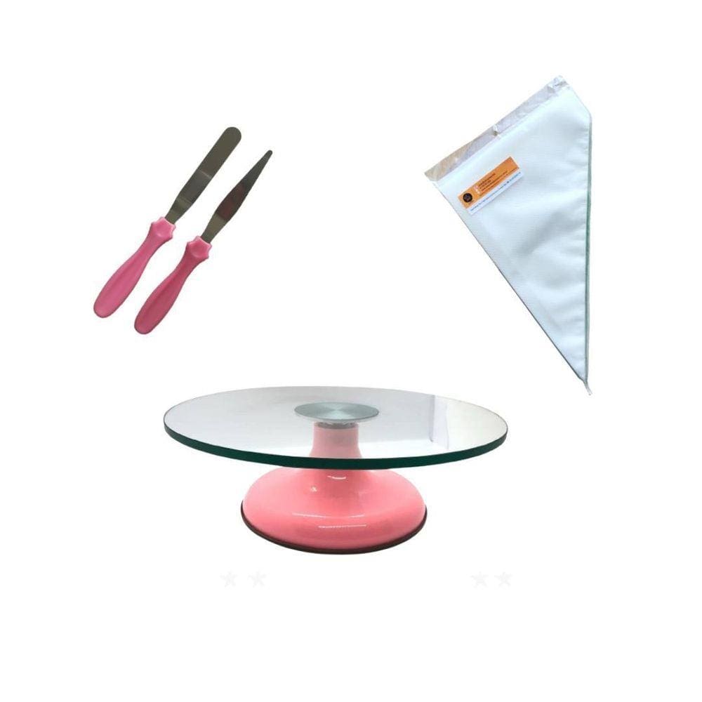 Kit Confeitaria - Bailarina Vidro + Espátula + Mangas M