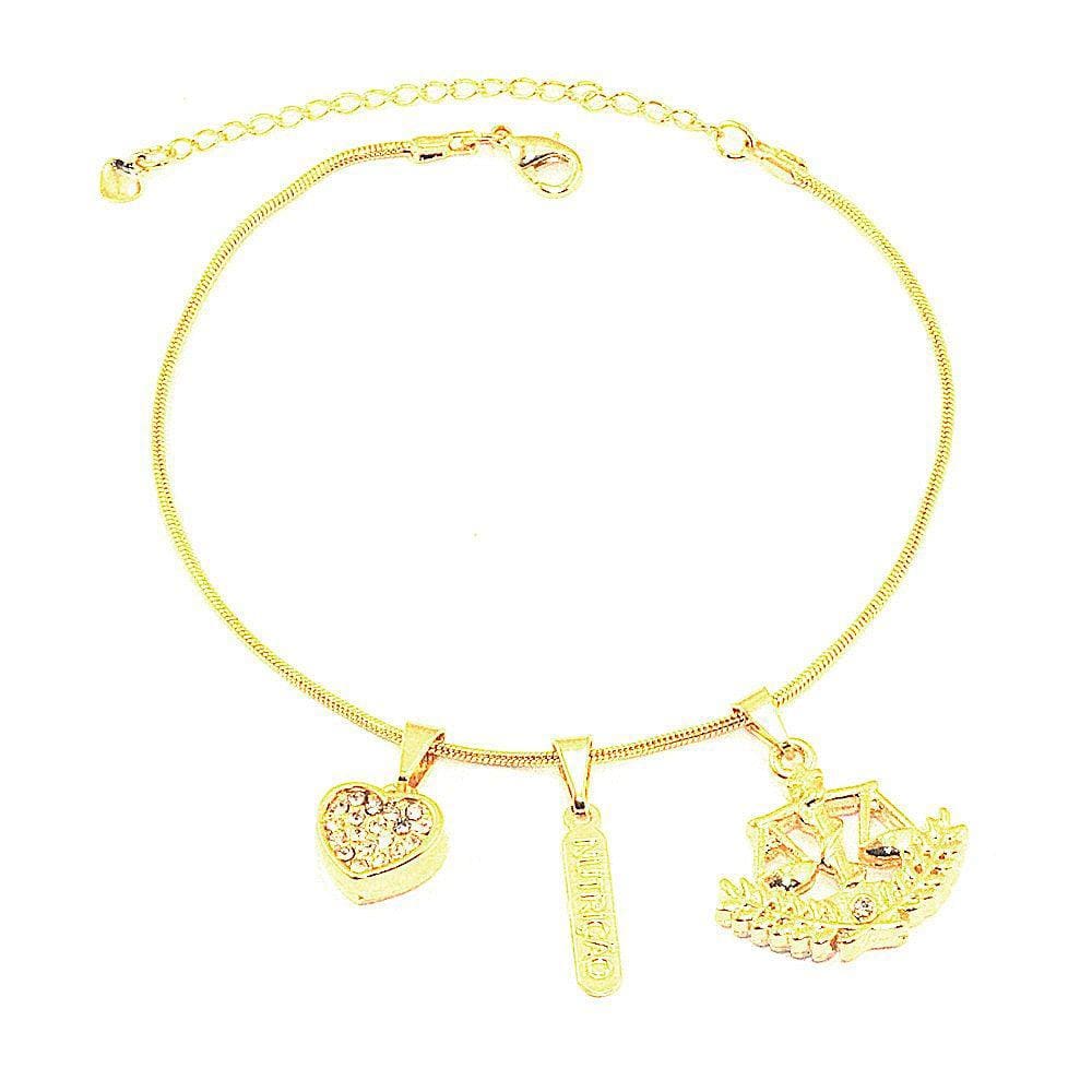 Pulseira Nutrição Nutricionista Folheado a Ouro 18k