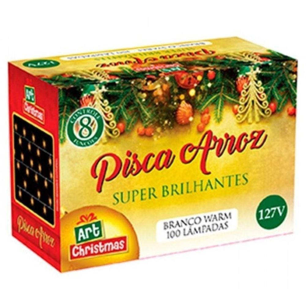 Pisca Pisca Led Natal Arroz Branca 100 Lâmpadas 220V