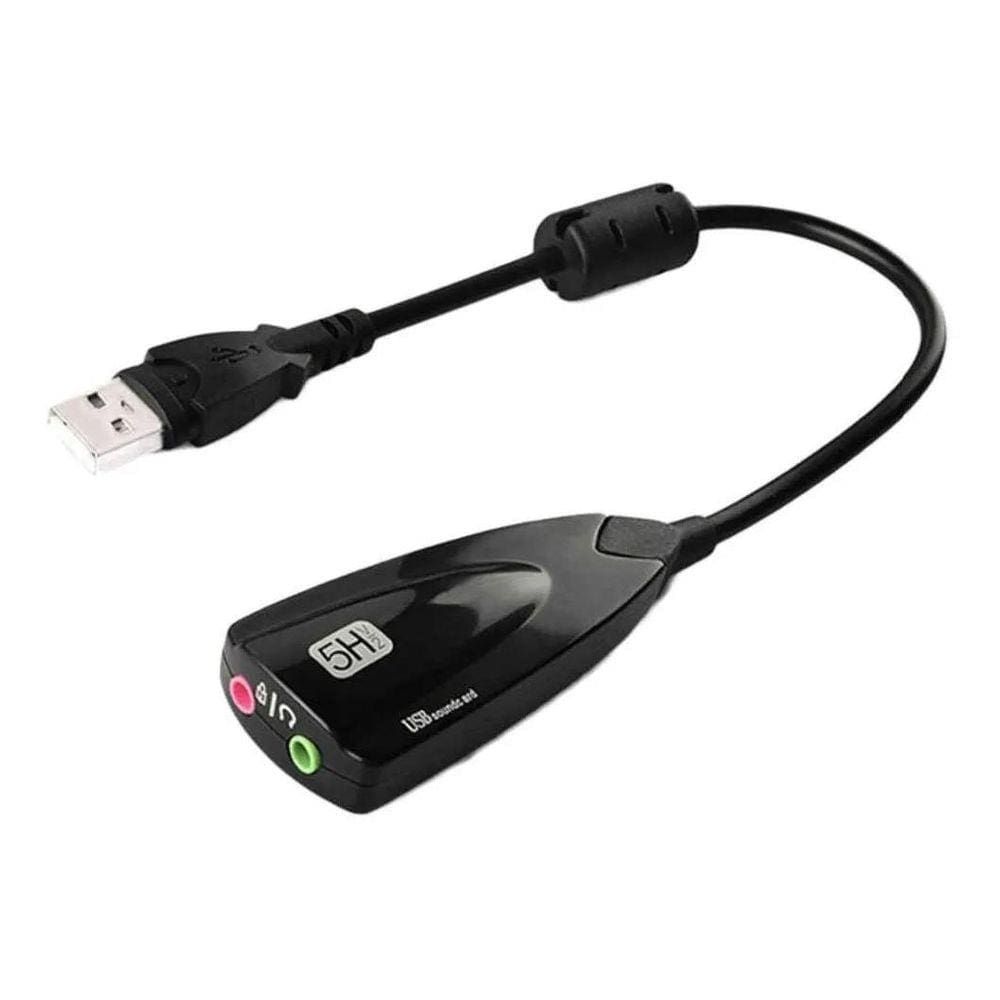 Adaptador Placa De Som Usb 7.1 Entrada P2 Fone Microfone