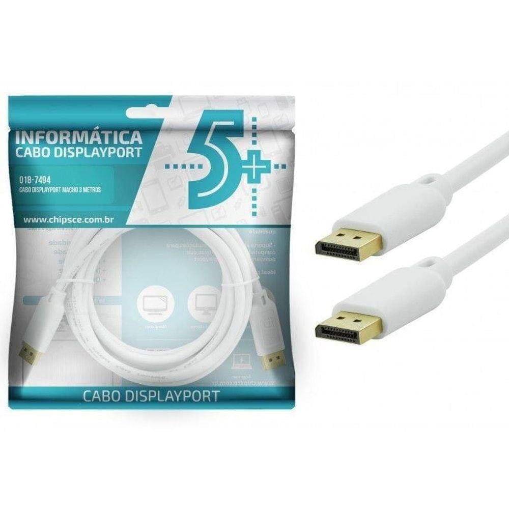 Cabo Displayport Macho 5M 018-7495