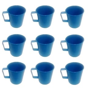 Caneca Plástica Azul Para Merenda Escolar 300 Ml - 25 Pçs