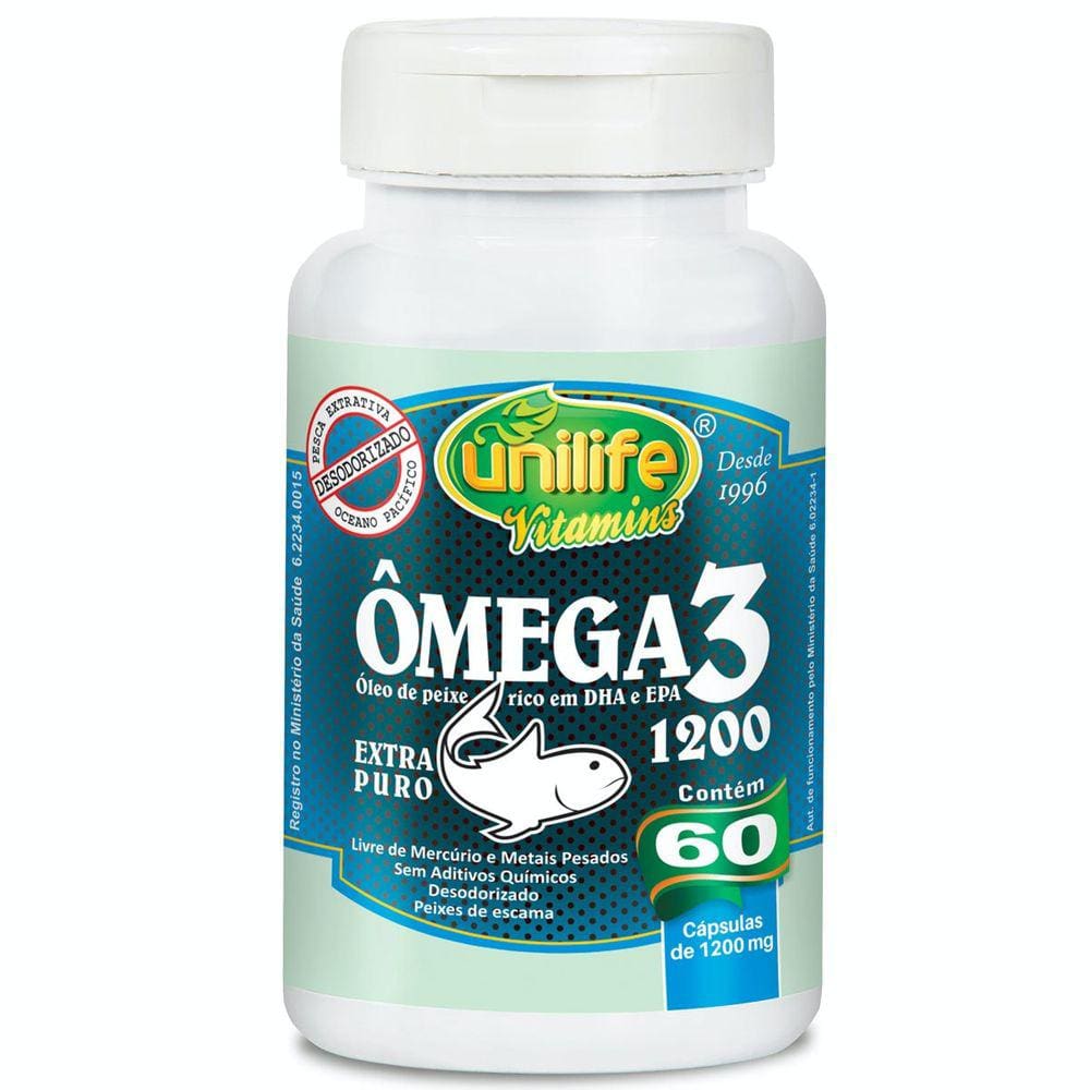 Óleo de peixe omega3 60 capsulas 700mg- unilife