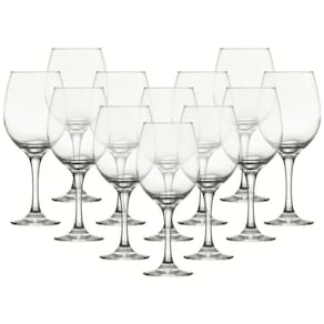 Conjunto De Taças De Vidro Para Vinho/ Água 385 Ml 12 Peças