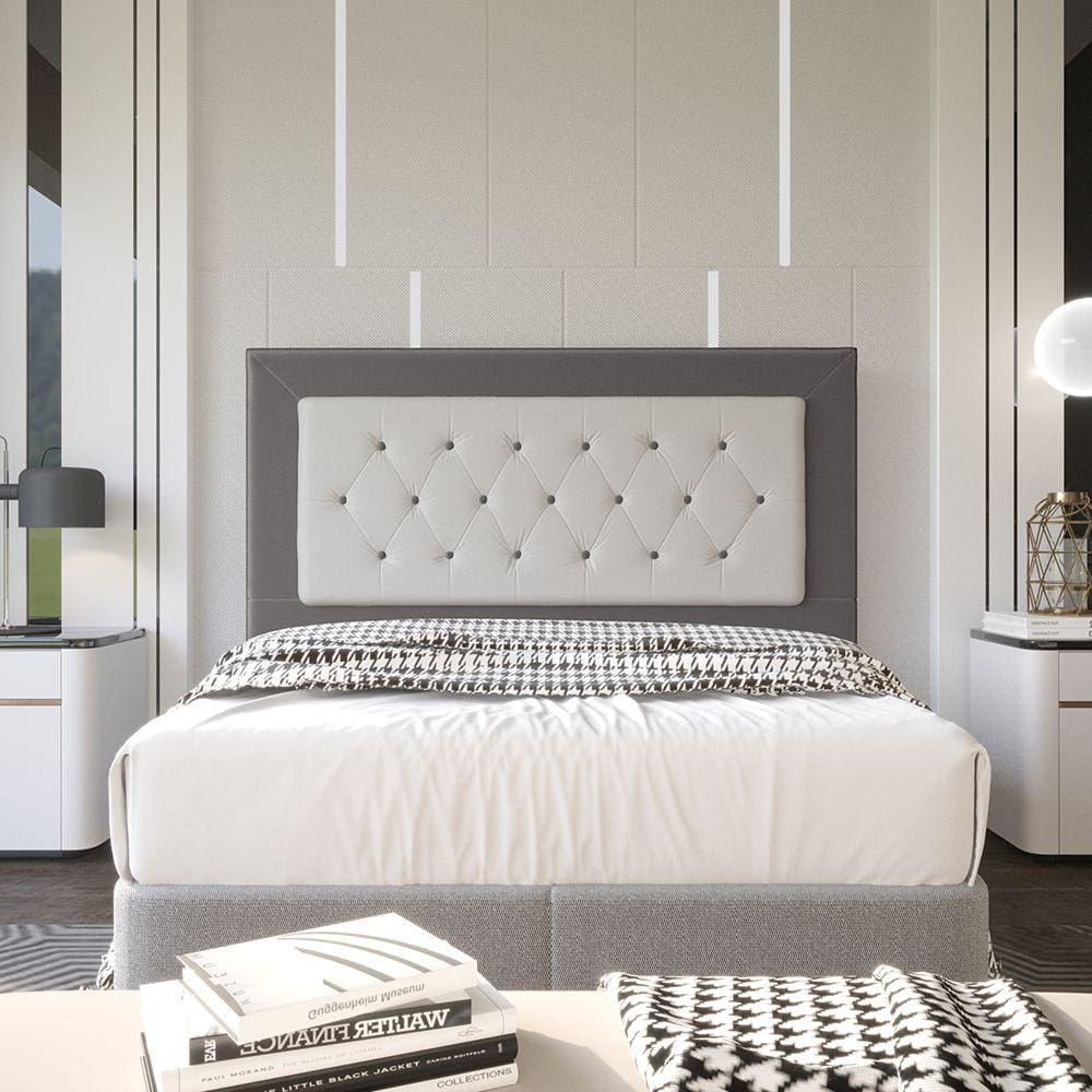 Cabeceira Casal 1,60m Havana Suede Cinza Dal Poz Estofados